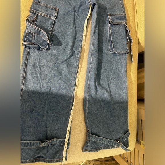 Fashion Nova cargo wide leg jeans size 9 - Picture 4 of 9